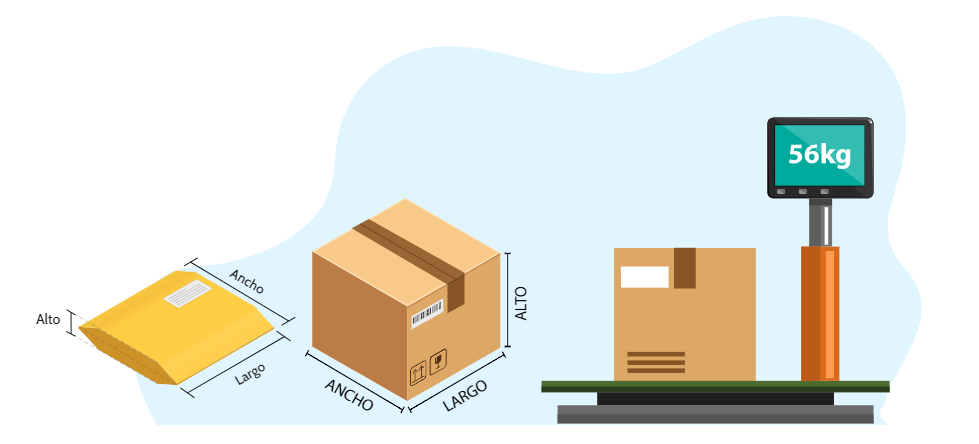 Dimensiones y peso del envío